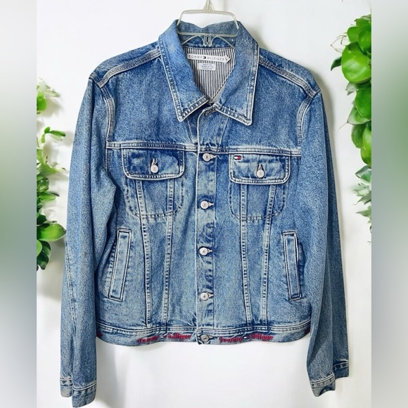 Vintage Tommy Hilfiger Light Blue Denim Jacket 1988 - Picture 1 of 10